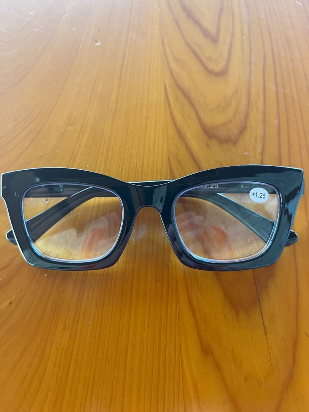 NWT Black  Square Reading Glasses +1.25